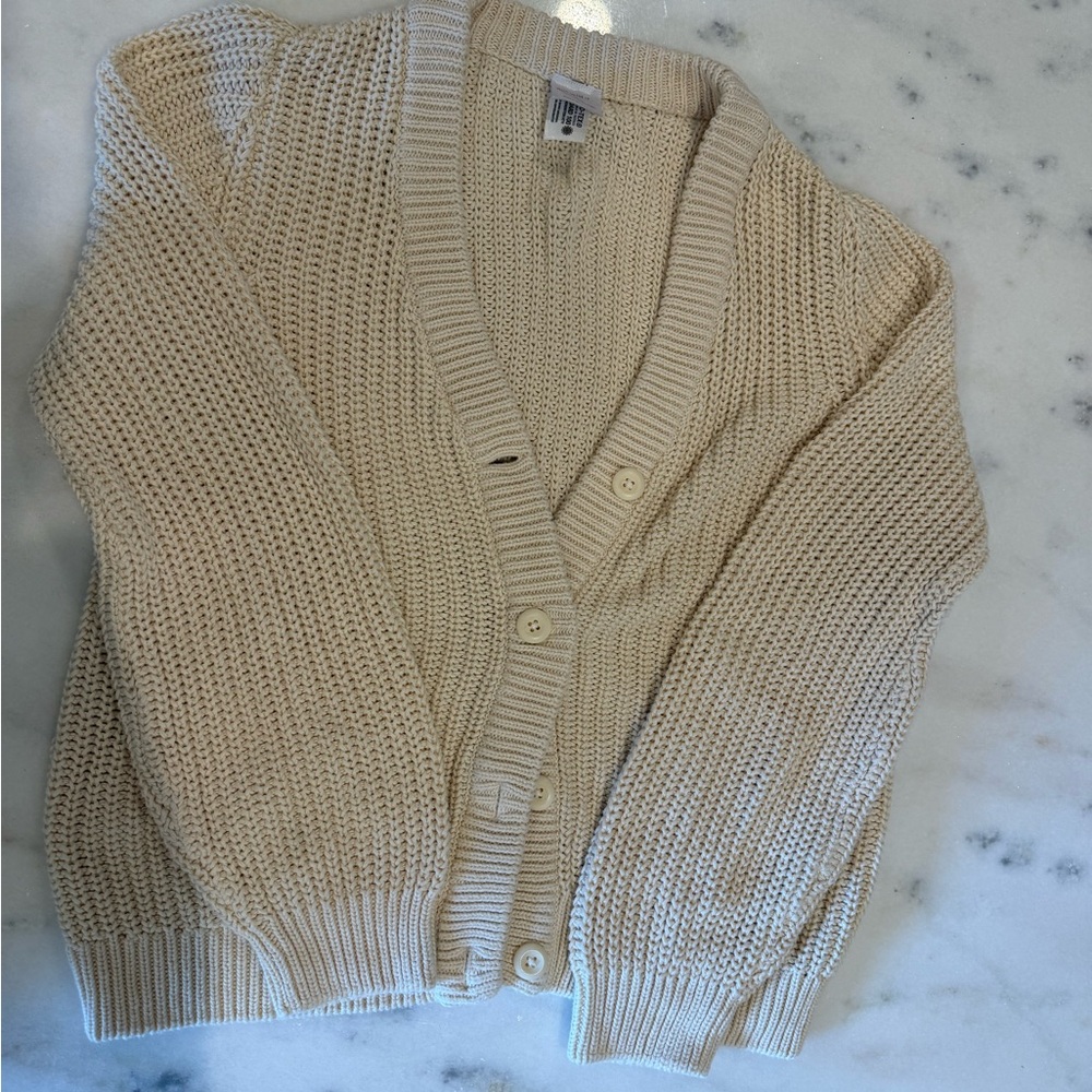 Hanna Andersson Beige Knit Cardigan